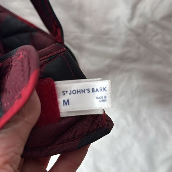 St.John’s Bark Red Plaid Dog Jacket. Size Medium. - Picture 5 of 7